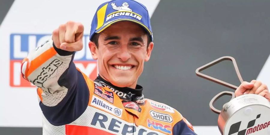 Sieger auf dem Sachsenring: Marc Marquez. Foto: Jan Woitas/dpa-Zentralbild/dpa