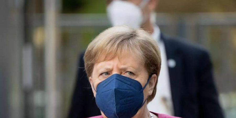 Bundeskanzlerin Angela Merkel bei der Klausur der Spitzen von CDU und CSU in Berlin. Foto: Kay Nietfeld/dpa
