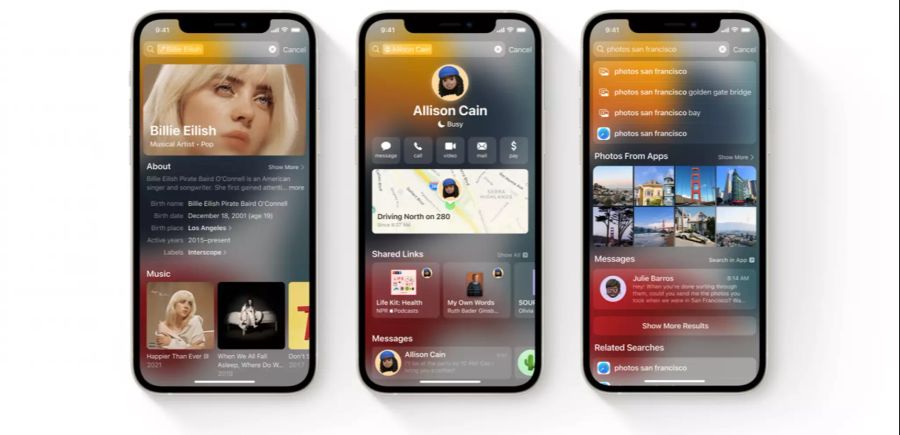 iOS 15 Spotlight