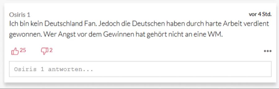 Den Halbfinal haben sich die Deutschen hart erarbeitet, findet dieser Leser.