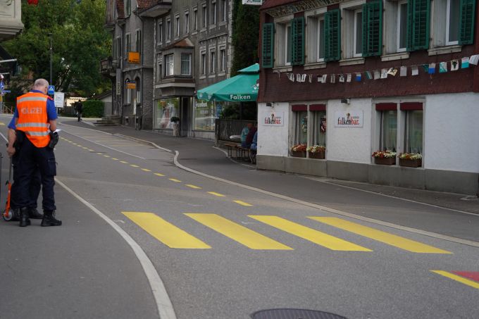 Der Unfallort in Siebnen SZ. Unfall Siebnen SZ