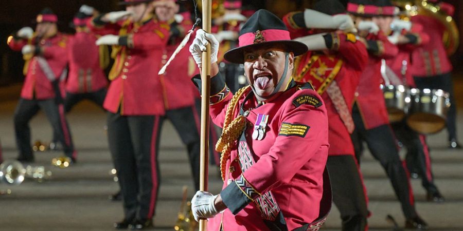 New Zealand Army Band mit der Haka-Einlage am Basel Tattoo.