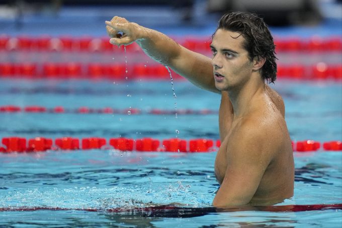 Thomas Ceccon im Einsatz bei Olympia 2024. Thomas Ceccon Olympia 2024
