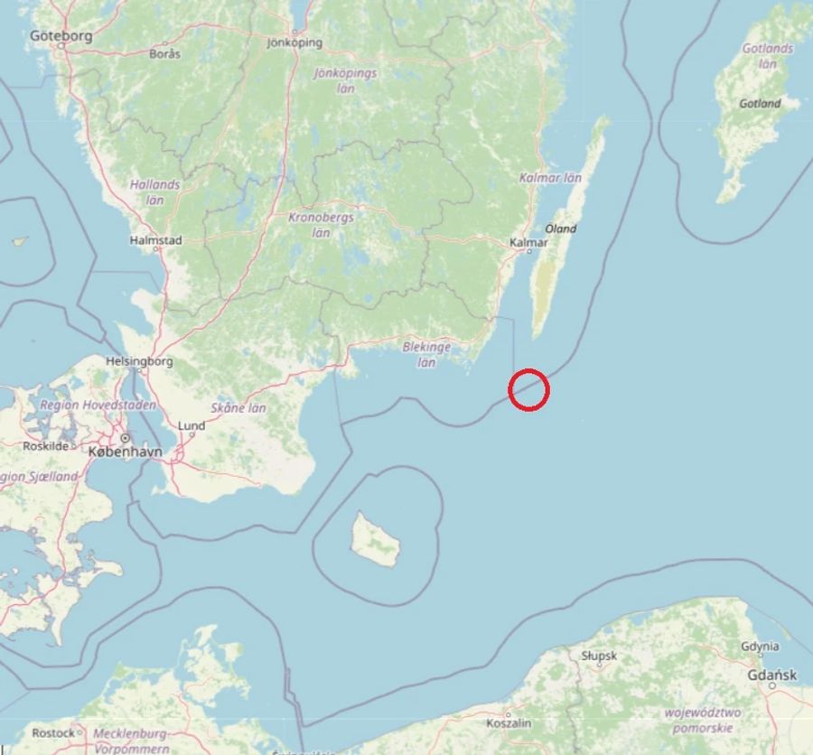 Das Wrack befindet sich rund 20 Seemeilen vor der schwedischen Insel Öland.