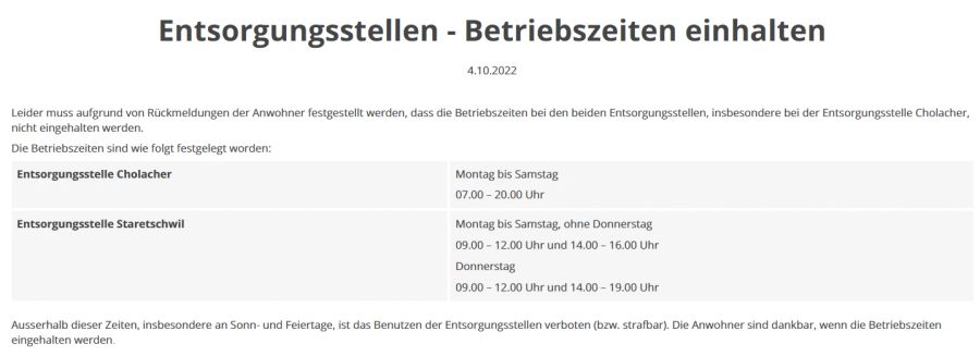 Entsorgung.