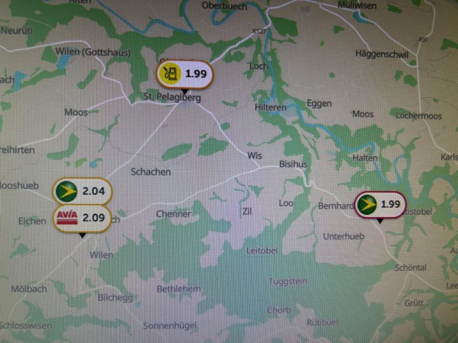 Stand vom 23.09.26 auf Comparis.ch: 1.99 für den Liter Bleifrei95.