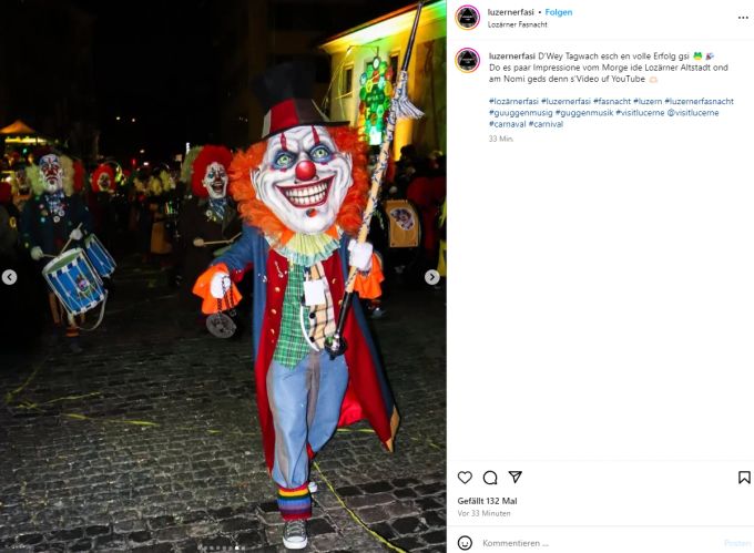 In Luzern ist die Fasnacht am Güdismontag in die zweite Runde gestartet. Luzerner Fasnacht Wey