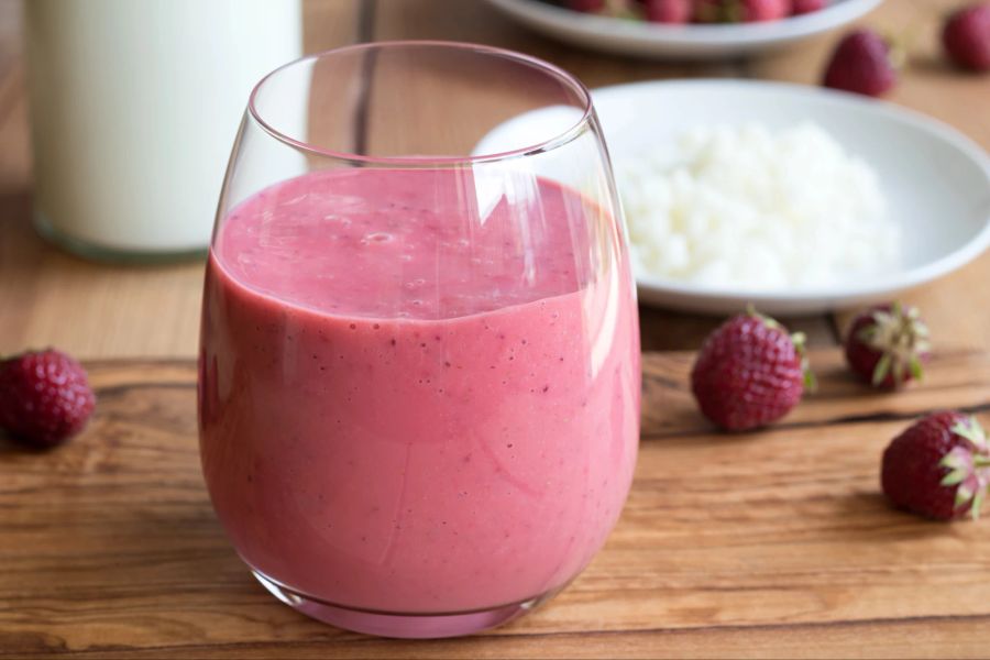 Smoothie, Erdbeeren, Kefirkörner