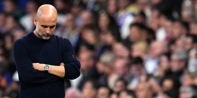 Pep Guardiola und Manchester City stehen nach dem Champions-League-Aus massiv in der Kritik. pep guardiola