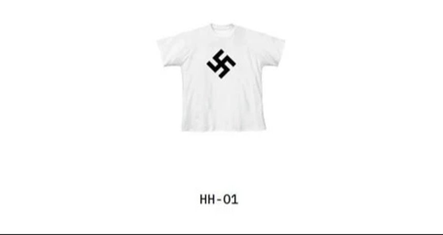 Dieses T-Shirt mit Hakenkreuz bot der Rapper vor wenigen Tagen noch zum Verkauf an. Mittlerweile ist es nicht mehr verfügbar.