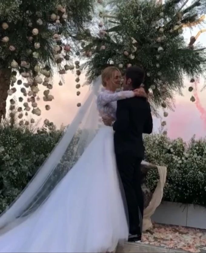Chiara Ferragni und Fedez bei ihrer Hochzeit im Jahr 2018. Chiara Ferragni