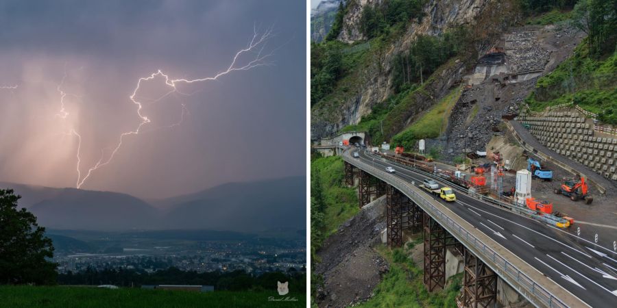 Axenstrasse, Gewitter