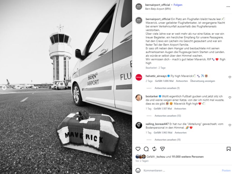 Er sei «ein fester Teil der Bern Airport Familie» gewesen, schreibt der Flughafen.