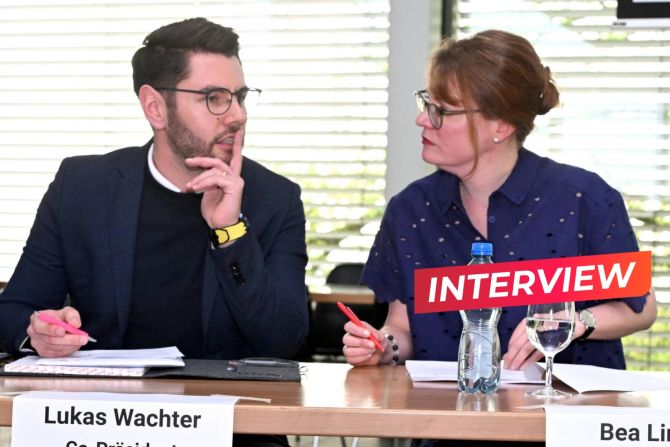 Lukas Wachter und die neuernannte City Managerin Bea Linder. - George Stutz
