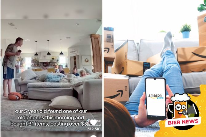 TikTok-Ausschnitt und Amazon-Symbolbild