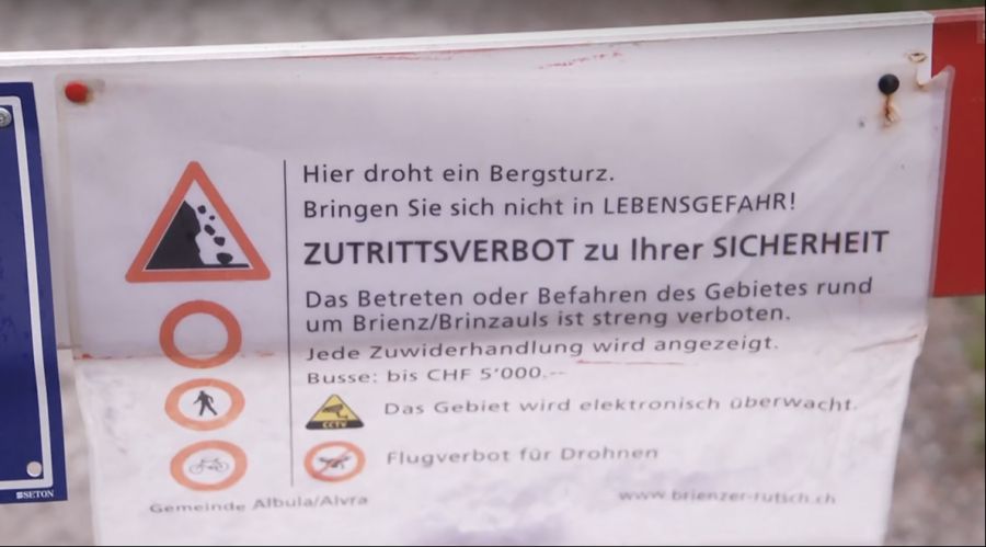 Das Betreten von Brienz GR ist Unbefugten nicht gestattet.