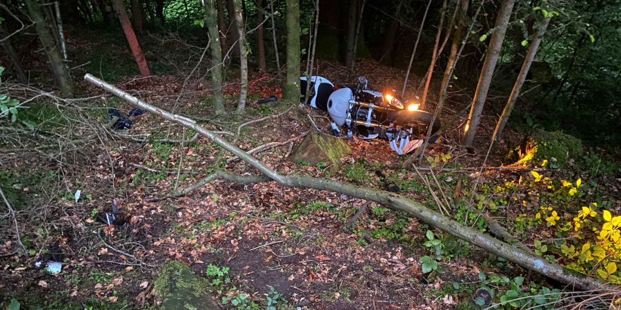 Selbstunfall eines Motorradlenkers