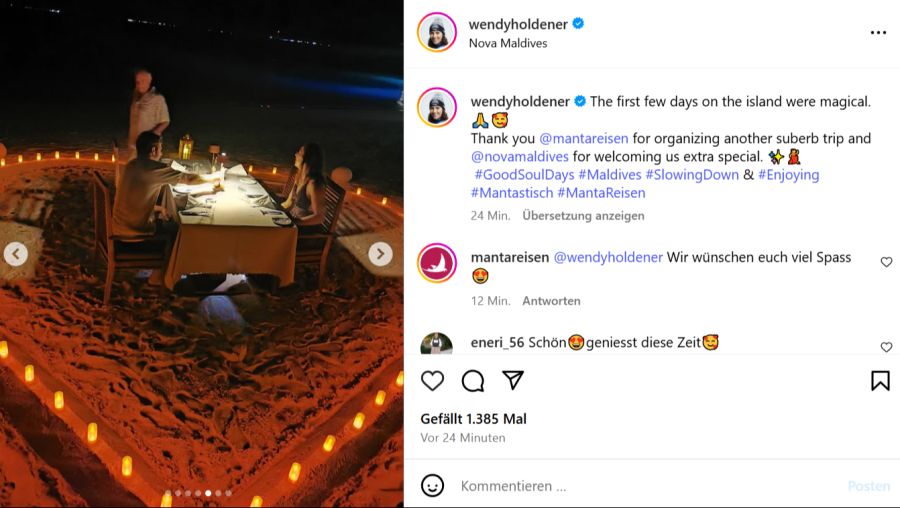 Ein romantisches Dinner darf im Paradies nicht fehlen.