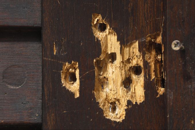 Die Einschusslöcher am Tor der Synagoge in Halle: Zwei Menschen starben bei dem Anschlag. Ein zweiter soll durch den 19-Jährigen geplant worden sein. (Archivbild) Anschlag Synagoge Halle verhaftet