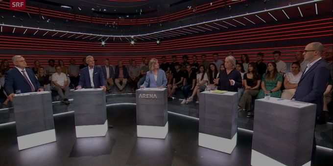 Die Gäste in der «Arena» vom Freitagabend diskutieren über die neuen EU-Verträge. «Arena»