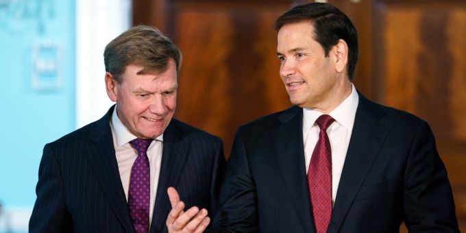 Johann Wadephul bei seinem Antrittsbesuch mit US-Kollegen Marco Rubio in Washington. Johann Wadephul