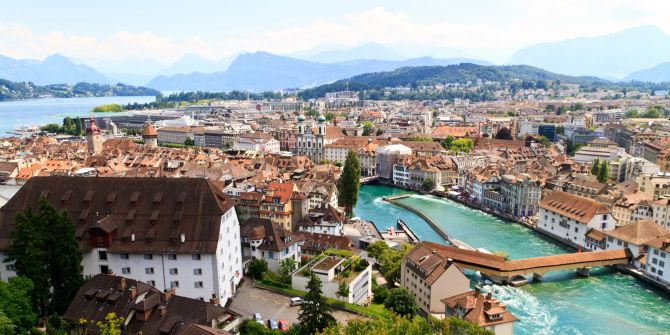 Luzern Gebäude See Fluss
