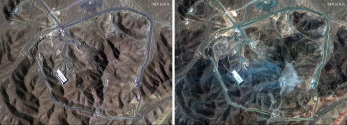 So gross ist die Zerstörung an der iranischen Atomanlage Fordo nach dem US-Luftschlag. Nahost-Konflikt Fordo