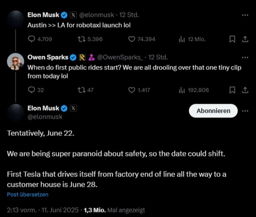 Musk Tweet robotaxi