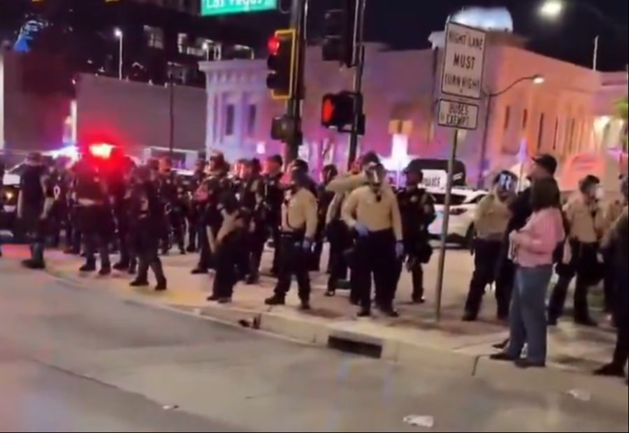 Auch in weiteren US-Städten kam es zu Protesten, wie hier in Las Vegas.