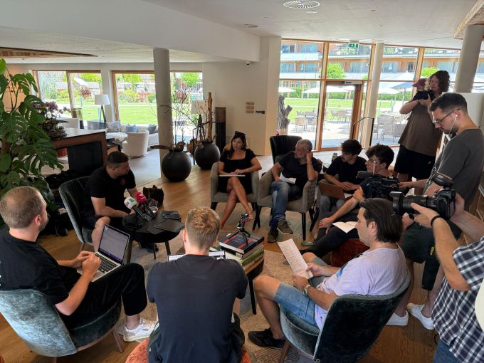 Xherdan Shaqiri beim Round-Table-Treffen im Trainingslager. FC Basel
