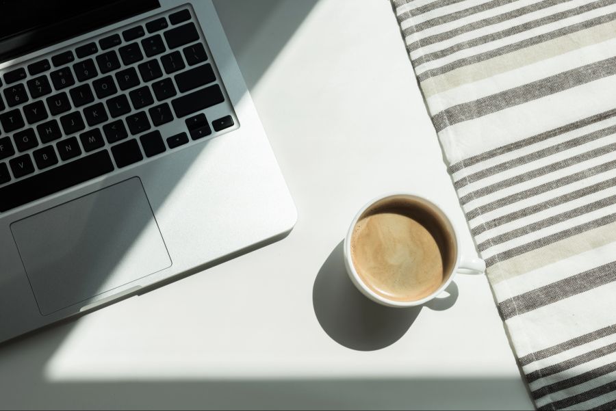Kaffee, Laptop, arbeit