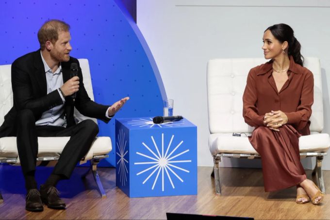 Prinz Harry und seine Frau Meghan während ihrer Kolumbien-Reise. (Archivbild) prinz harry meghan markle
