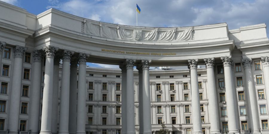 ARCHIV - Das Gebäude wurde 1938 für das Zentralkomitee der Kommunistischen Partei in der Sowjetrepublik Ukraine errichtet. Seit 1991 hat dort das Außenministerium der unabhängigen U...