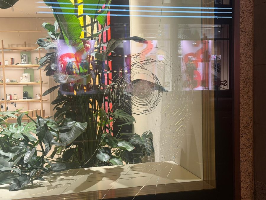 Auch unzählige Fenster wurden eingeschlagen.