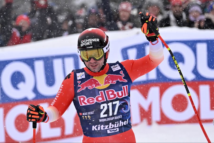 ...Beat Feuz kommt auf drei Abfahrtssiege auf der Streif.