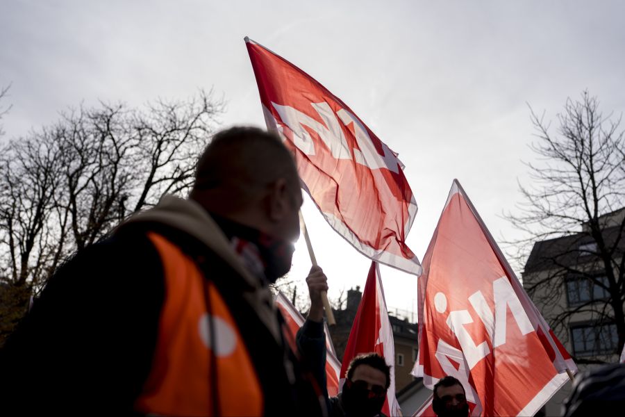 Unia bei Demonstration