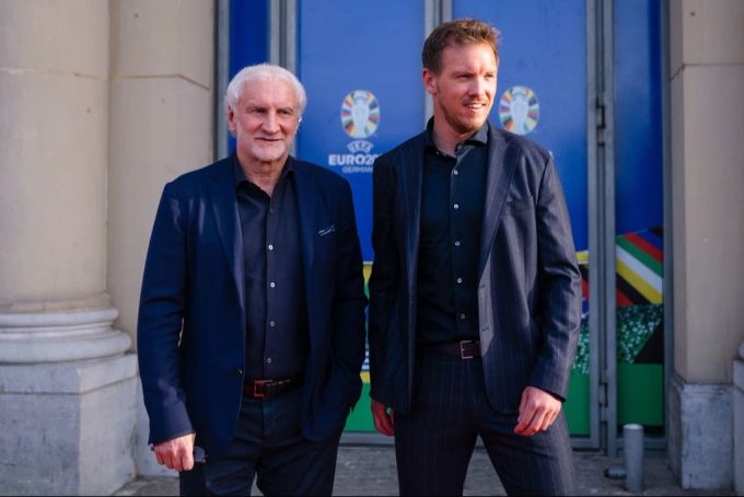 Rudi Völler (links) möchte mit Julian Nagelsmann als Bundestrainer weiterfahren. Julian Nagelsmann