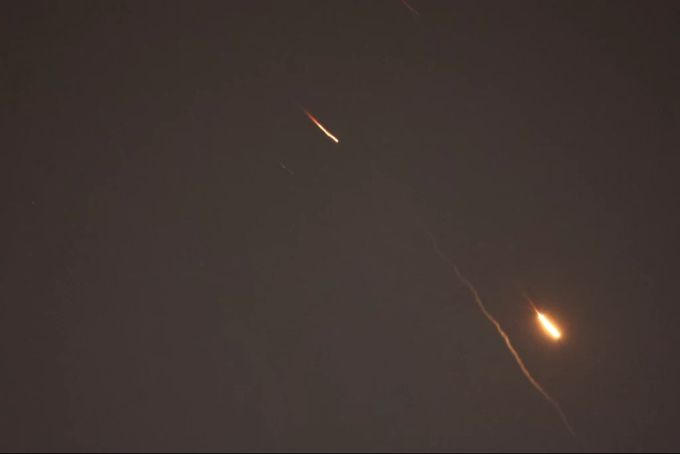 Nachthimmel Israel Angriff