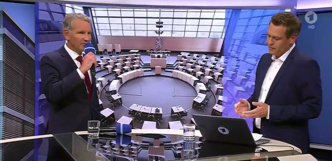 Björn Höcke gerät mit ARD-Moderator Gunnar Breske aneinander. Höcke ARD