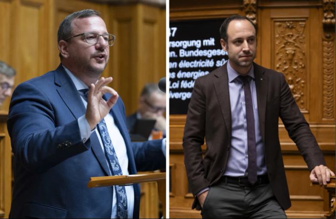 Die Nationalräte Philipp Bregy (M/VS), links, und Christian Wasserfallen (FDP/BE). Philipp Bregy Christian Wasserfallen