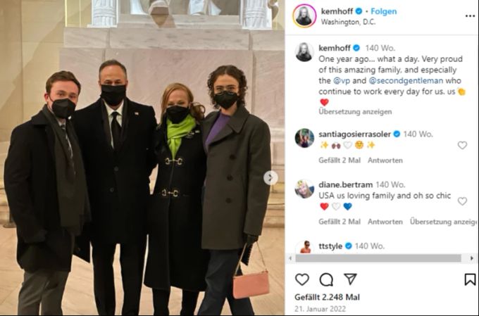 Doug Emhoff mit seiner Ex-Frau Kerstin und den beiden gemeinsamen Kindern. Doug Emhoff