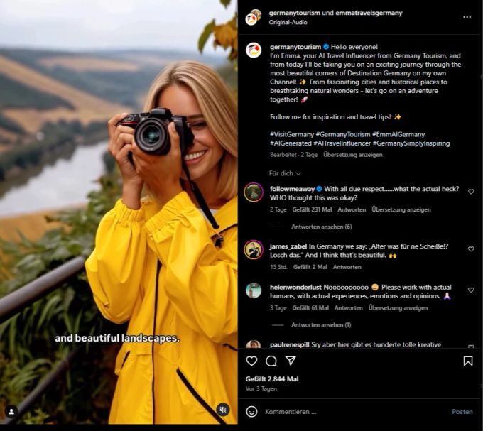 Emma teilt Reiseerlebnisse und erstellt personalisierte Routen. Influencerin Emma
