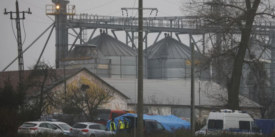 In diesem landwirtschaftlichen Betrieb im polnischen Dorf Przewodów schlugen die Raketen ein.