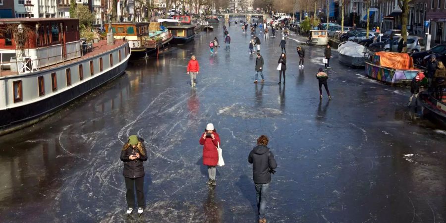 Eisiges Wetter in Amsterdam.