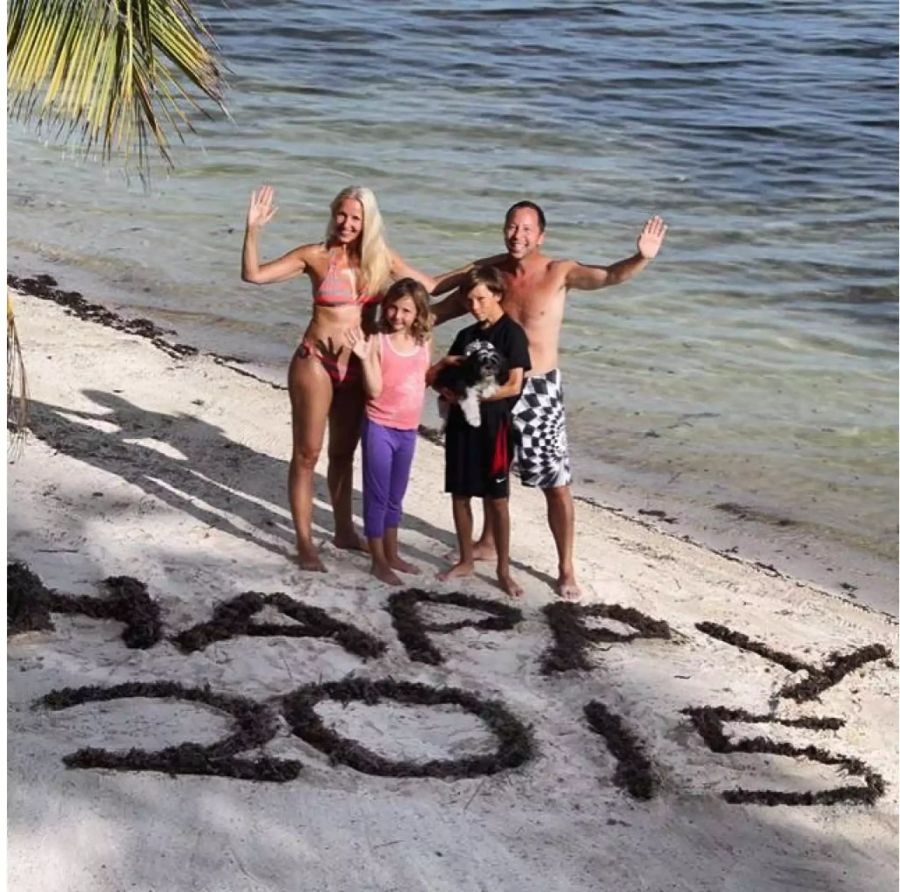 Herzige Familie: Bobo und Nancy mit ihren Kindern Jamiro und Kayley  2015.