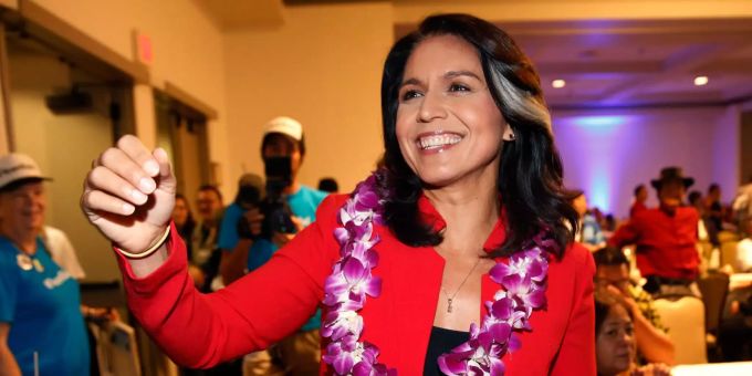 Tulsi Gabbard ist zurzeit Kongressabgeordnete der Demokraten aus Hawaii. Tulsi Gabbard, Kongressabgeordnete der Demokraten aus Hawaii§