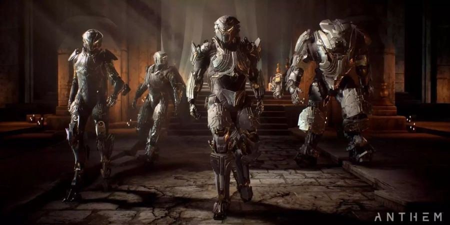 Anthem: Die Javelins Interceptor, Ranger, Storm und Colossus.