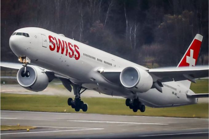 Boeing 777-300 von Swiss Airlines. Boeing 777-300 von Swiss Airlines.