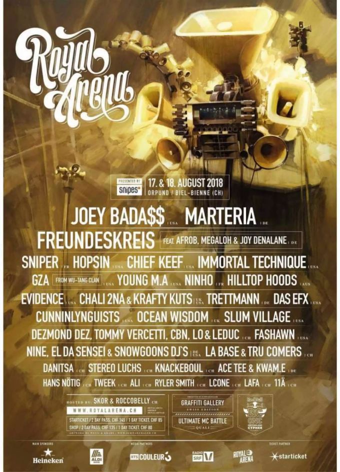 Das Künstlerkollektiv «Schwarzmaler» gestaltet jeweils das Artwork für das Royal Arena Festival. Das Künstlerkollektiv «Schwarzmaler» gestaltet jeweils das Artwork für das Royal Arena Festival.