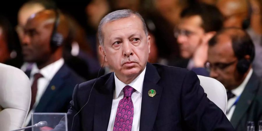 Recep Tayyip Erdogan, Staatspräsident der Türkei, nimmt am letzten Tag des 10. Brics-Gipfels teil.